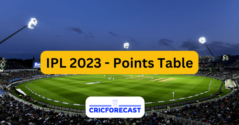 IPL 2023 Points Table: Latest Team Standings, Rankings - CricForecast